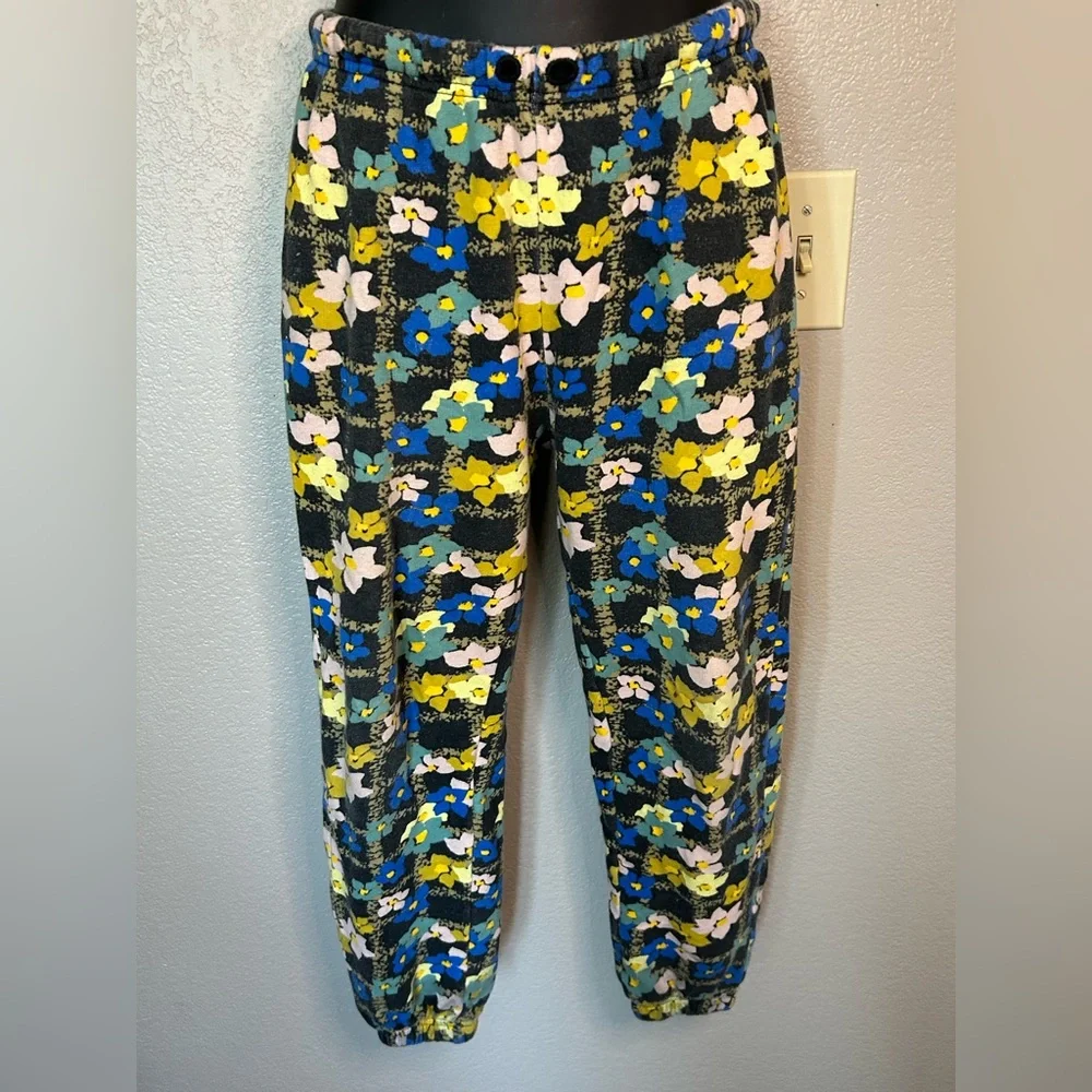 Nordstrom by Cristina Martinez Girls Jogger Sweat Pants Floral Elastic Pockets